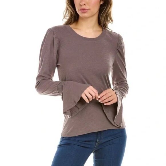 Nation LTD Tops - Nation LTD Penny Flounce Cuff Tee French Lilac Purple Medium Pima Cotton NWT